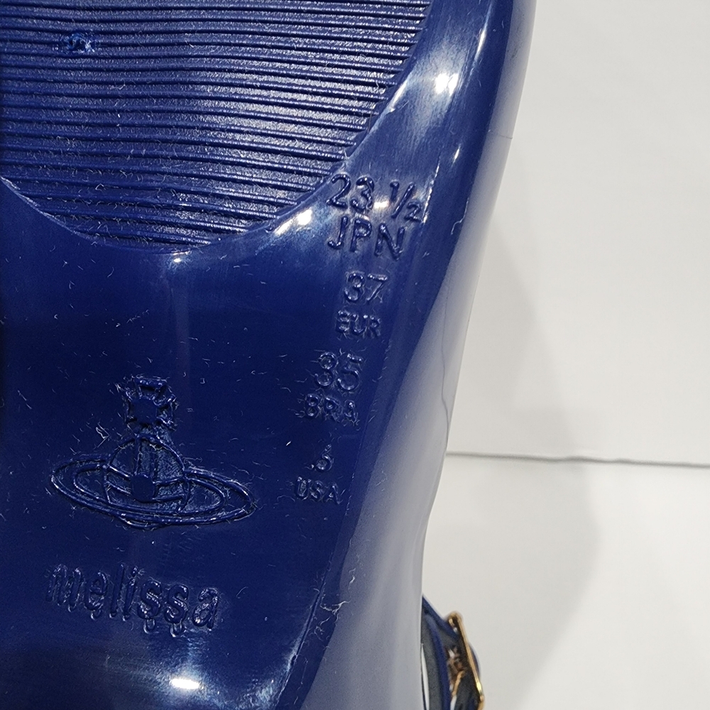 Vivienne Westwood Anglomania + Melissa Blue Jelly T Strap Heels 6 - Picture 10 of 12